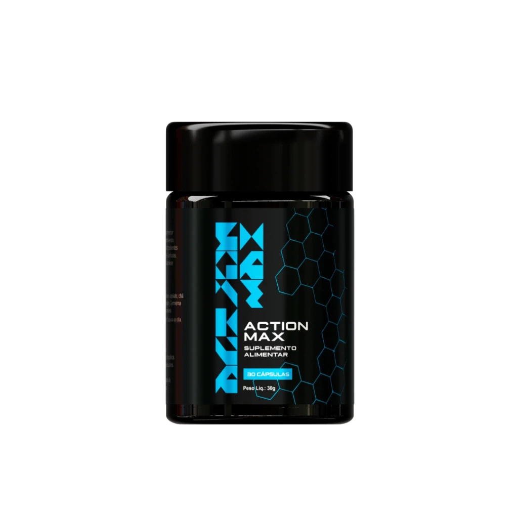 Embalagem do Action Max Azul 30 Cápsulas