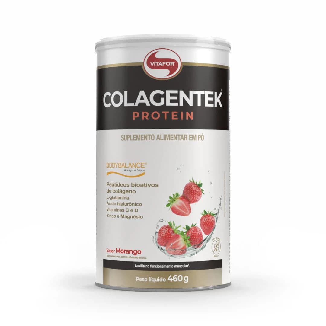 Embalagem do Colagentek Protein Morango 460g