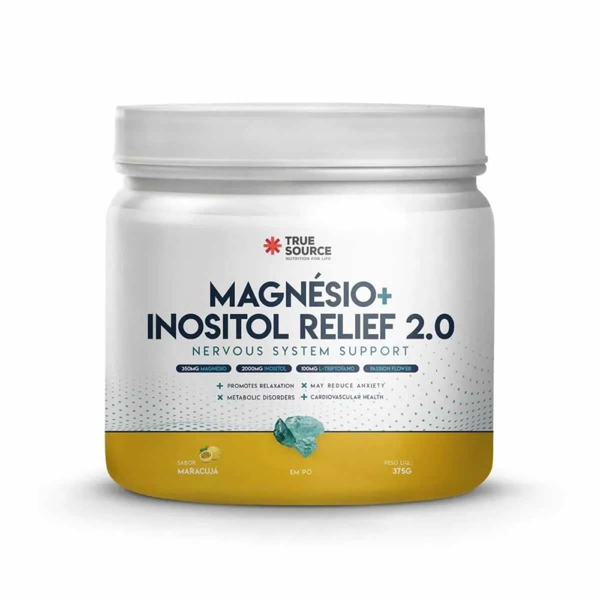 Embalagem do Magnésio + Inositol Relief 2.0 Maracujá 375g