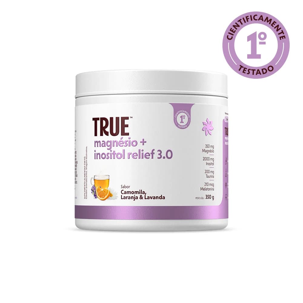 Embalagem do Magnésio + Inositol Relief 3.0 Camomila, Laranja e Lavanda 350g