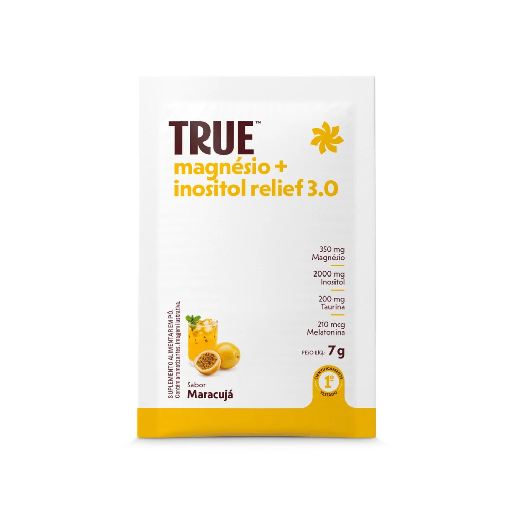 Embalagem do Sachê Magnésio + Inositol Relief 3.0 Maracujá 7g