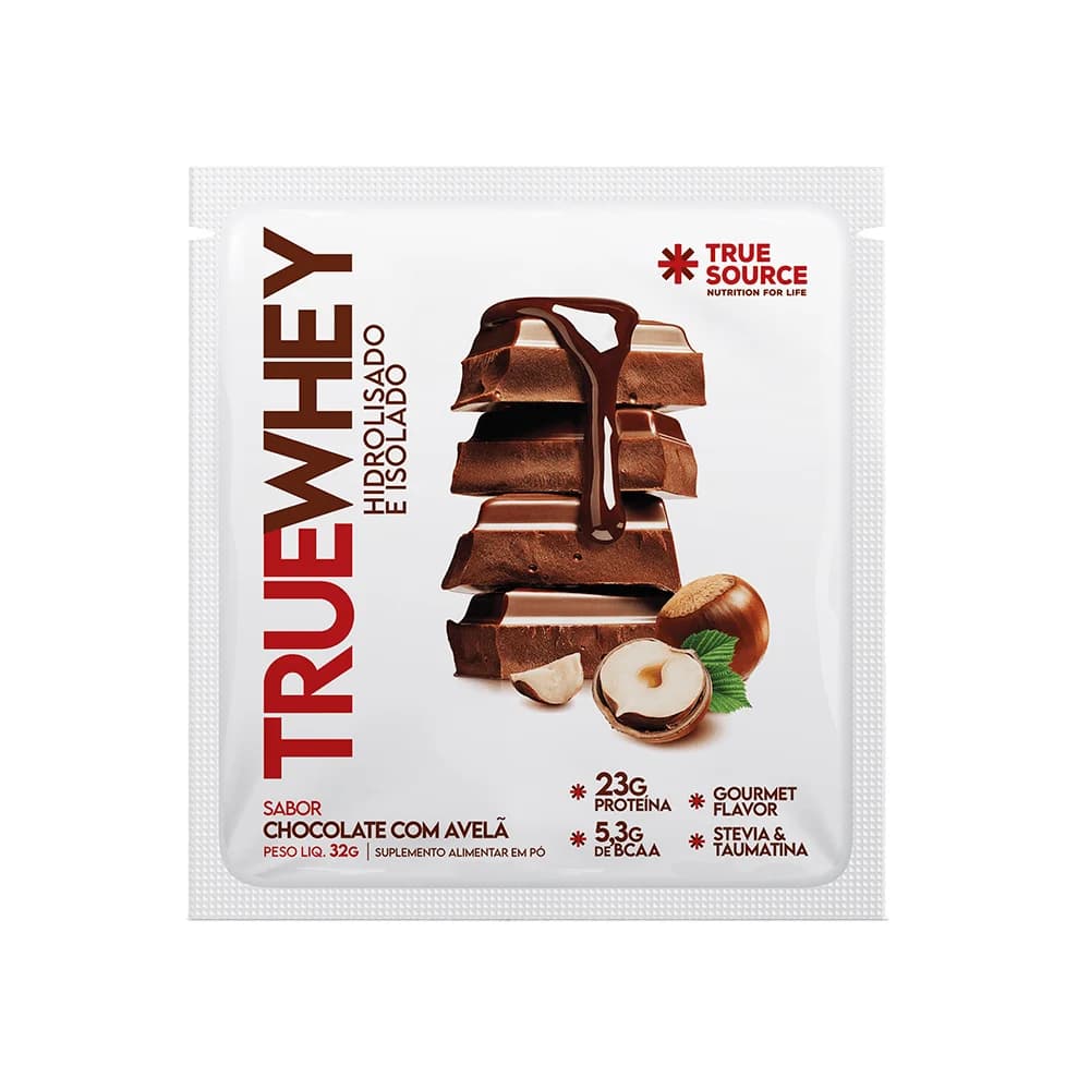 Embalagem do Sachê True Whey Chocolate com Avelã 32g