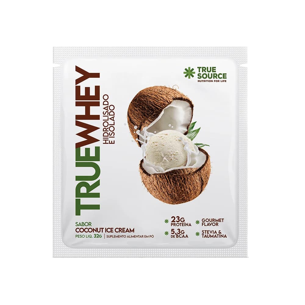 Embalagem do Sachê True Whey Coconut Ice Cream 32g