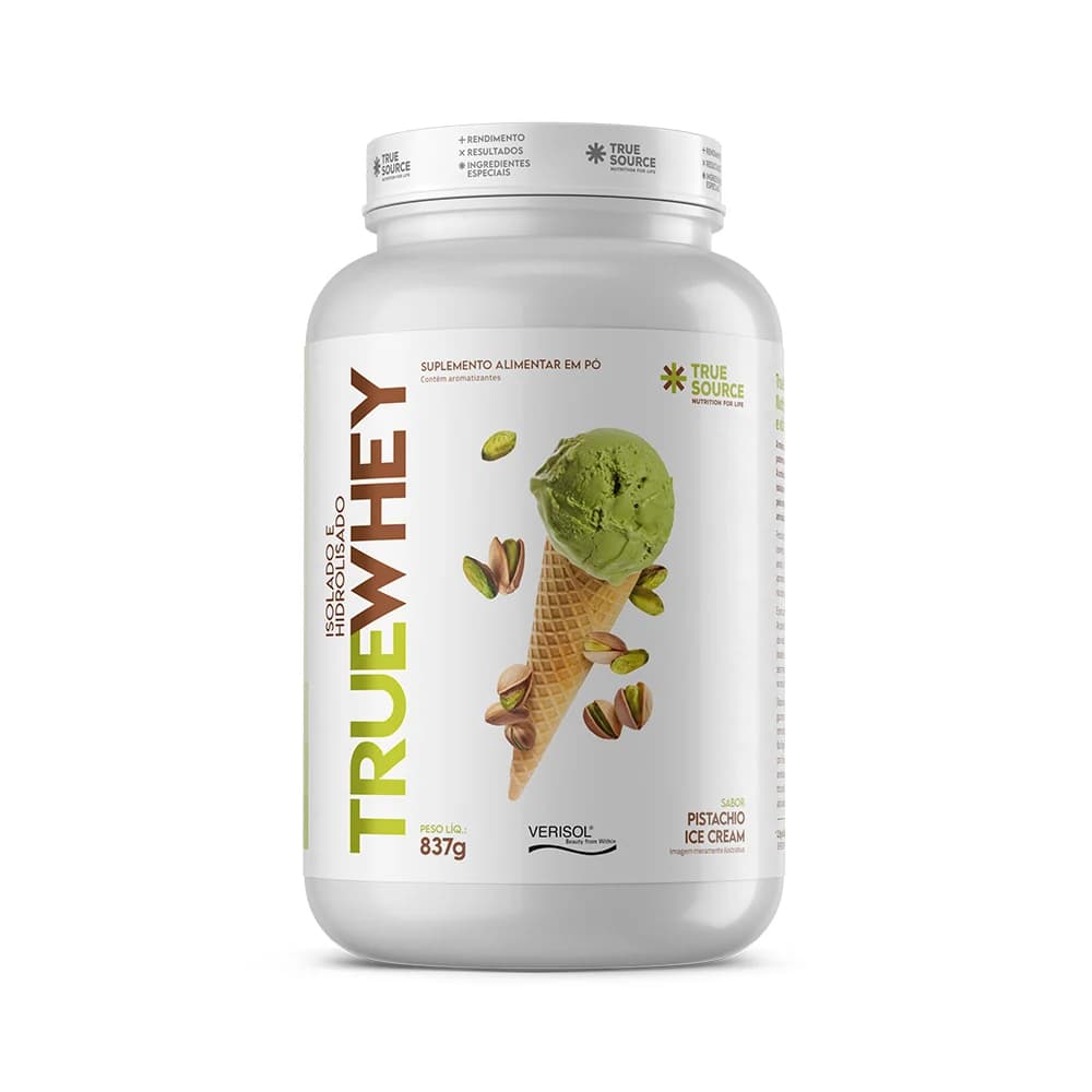 Embalagem do True Whey Pistachio Ice Cream 837g